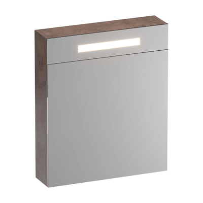 BRAUER Promise Deluxe armoire de toilette miroir - 60x70x15cm - avec éclairage direct 1 porte de miroir à double face s'ouvrant vers la gauche Erosion