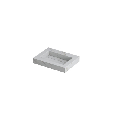 INK Pitch wastafel - 60x45x9cm - 1 wasbak - 1 kraangat - drain keramiek Calacatta mat