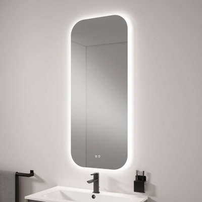 FugaFlow Eccelente Arredo miroir - 120x50x2cm - chauffage et éclairage - arrondi