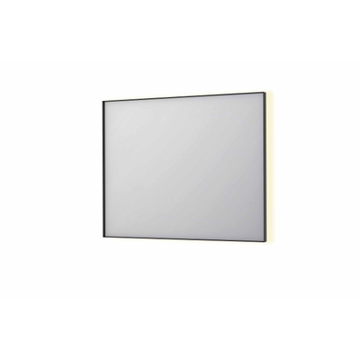 INK SP32 spiegel - 100x4x80cm rechthoek in stalen kader incl indir LED - verwarming - color changing - dimbaar en schakelaar - geborsteld metal black