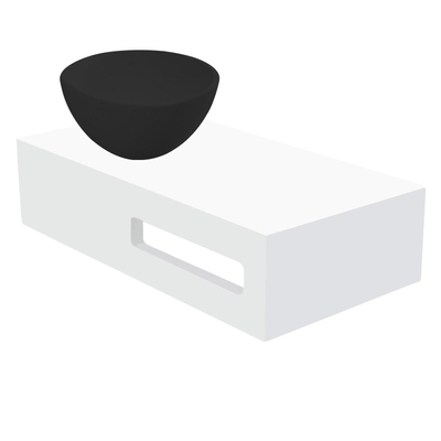 Best Design Malo Fontein Planchet 40x21x10cm solid surface glans wit Incl. waskom en Fonteinset Rood - koper
