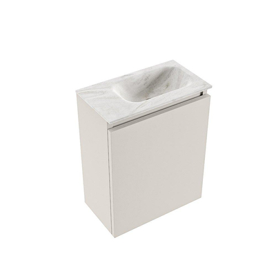 MONDIAZ TURE-DLUX Meuble de toilettes 40 cm Linen. Lavabo EDEN Ostra position droite. Avec 1 trou de robinet.