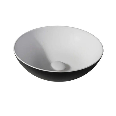 By Goof Waskom - opbouw - 38.5x13.8x38.5cm - Solid surface - Rond - Mat Zwart