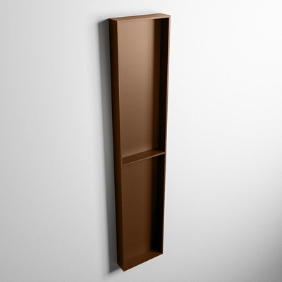 Mondiaz Easy nis 29.5x89.5x8cm voor Inbouw/opbouw 2 open vakken Solid surface Rust/Rust