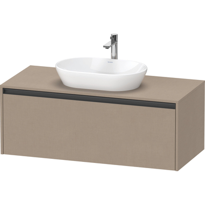 Duravit Ketho 2 meuble sous lavabo avec plan console inclus avec 1 tiroir 120x55x45.9cm avec poignée anthracite Linnen mat