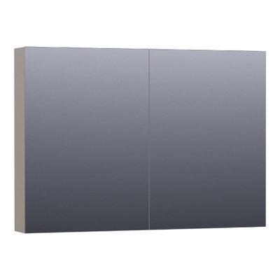 BRAUER Impress armoire de toilette – 99 x 70 x 15 cm – 2 portes, portes-miroir double face – Taupe mat