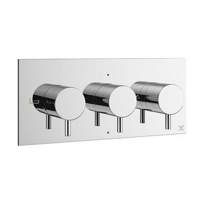 Crosswater MPRO mitigeur de baignoire encastré thermostatique 1 robinet d'arrêt 1 inverseur 27,5X12cm partie apparente horizontale chrome