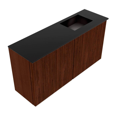 Mondiaz JOYA 80cm meuble de toilette - couleur Ruby - Vasque FAYE position Droite Sans trou de robinet couleur Urban