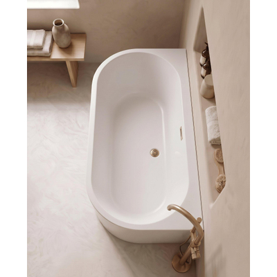 ZEZA Pure baignoire semi-îlot - 170x80x58cm - acrylique - blanc mat