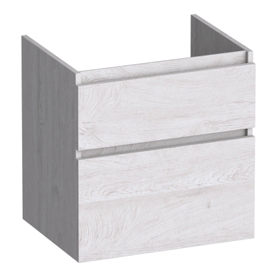 BRAUER Delight Meuble sous-lavabo - 60x46x60cm - 2 tiroirs à fermeture douce - sans poignée - 1 découpe pour siphon - Forest Seashell