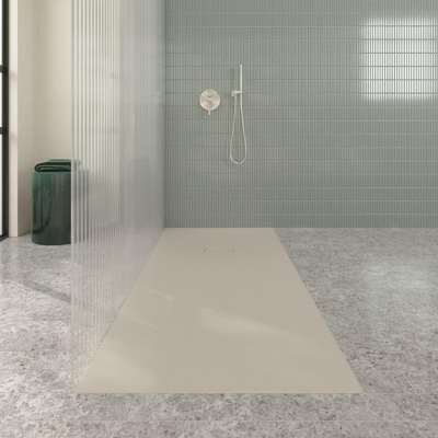 Villeroy & Boch Ecora douchebak - 180x80x4.5cm - afvoer korte zijde - almond (beige)