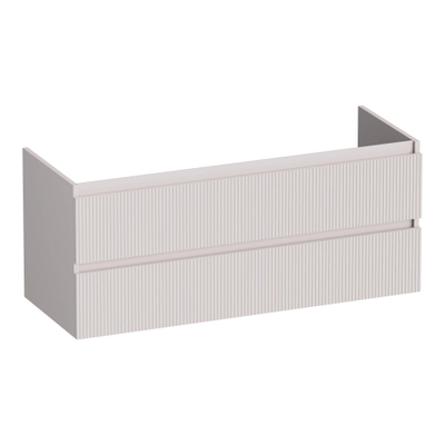 BRAUER Joy Wavy wastafelonderkast 120 2 softclose lades - greeploos - 1 sifon uitsparing - mat zand