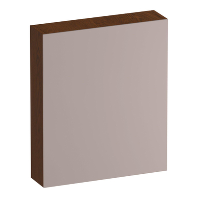 BRAUER Impress spiegelkast - 60x70x15cm - zonder verlichting - met 1 linksdraaiende dubbelzijdige spiegeldeur - lamellen eiken bruin
