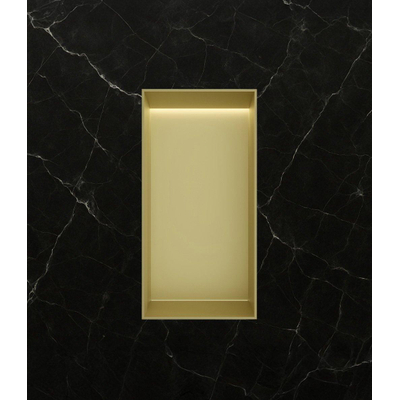Hotbath &MORE Inbouwbox of inbouwnis - 30x15x10 - frameless + LED - PVD - geborsteld messing (goud)
