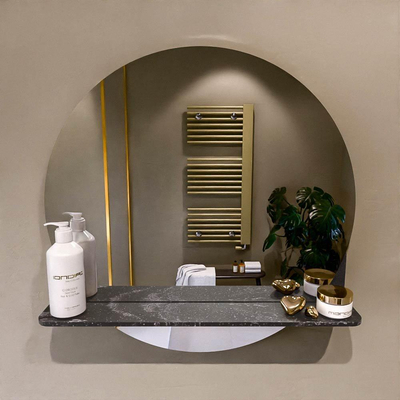Mondiaz SPOT Badkamerspiegel - rond 60cm - spiegelplanchet - kleur Lava