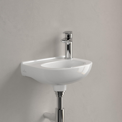 Villeroy & Boch O.novo Compact fontein 36x27,5cm zonder overloop en doortikbaar kraangat ceramic+ wit