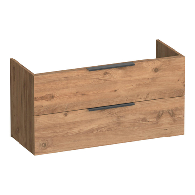 BRAUER Elevate wastafelonderkast ondiep 100 excl. opleggrepen 2 softclose lades en 1 sifon uitsparing - Chateau
