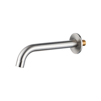 Fortifura Calvi Ensemble de robinet de baignoire - bec - 22cm réductible - flexible en métal - douchette à main - partie encastrable - support mural - inox brossé PVD