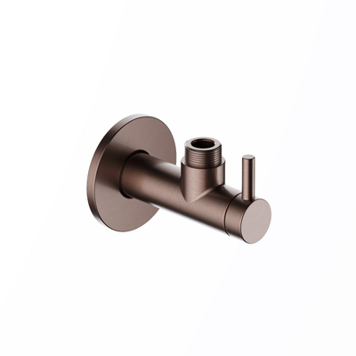 Hotbath Pal hoekstopkraan rond met filter 1/2" koper geborsteld PVD