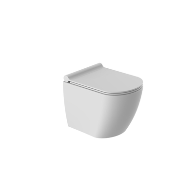 QeramiQ Salina Compact WC suspendu sans bride avec abattant frein de chute blanc