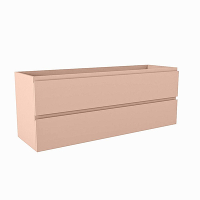 Mondiaz HAY wastafelonderkast - 130x40x50cm - 2 lades - uitsparing links en rechts - softclose - Rosee