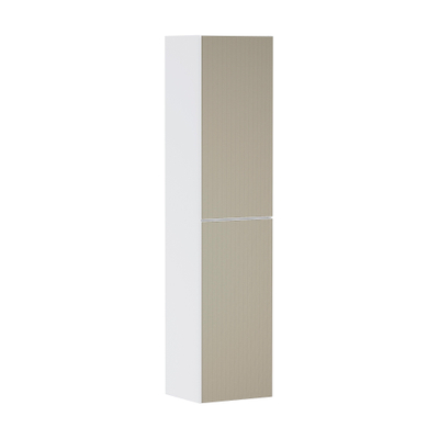 Hansgrohe Xevolos E Armoire haute - 176x40x37cm - 2 portes - façade patterned bronze - push to open - charnière à droite - matt white
