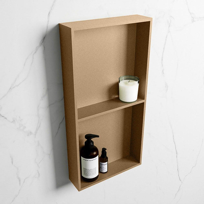 MONDIAZ EASY Nis - 59.5x29.5cm - geschikt voor in- of opbouw - 2 vakken - kleur Oro | Oro