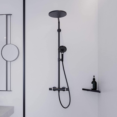 Hansgrohe Raindance Select S - select Regendoucheset - thermostaat - hoofddouche 24cm - mat zwart