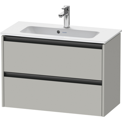 Duravit Ketho.2 Wastafelonderbouwkast - met 2 laden - 81x39x54.9cm - met grepen antraciet - betongrijs mat