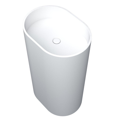 Arcqua Crosstone Lavabo sur pied 53x38x90cm solid surface ovale mat blanc