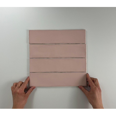 ÉCHANTILLON Terravito Pavero carreau mural - 7,5x30cm - 8,6mm - Rectangle - Rose mat