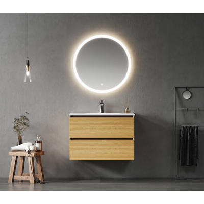 Saniclass Terra Wastafelonderkast - 80cm - 2 lades - sandwood