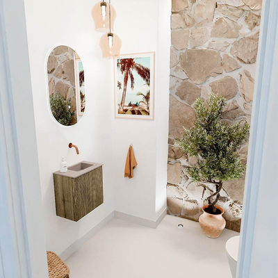 Mondiaz JOYA-DLUX Meuble de toilette 40cm - couleur Dusk - Lavabo FAYE position Droite Sans trou de robinet couleur Saba