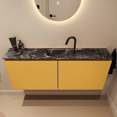 MONDIAZ TURE-DLUX 120cm toiletmeubel Ocher. EDEN wastafel Lava positie midden. Met 1 kraangat.