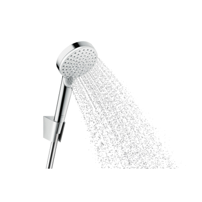 Hansgrohe Crometta Badoucheset - 1jet - ecosmart - met doucheslang - 160cm chroom/w - wit chroom