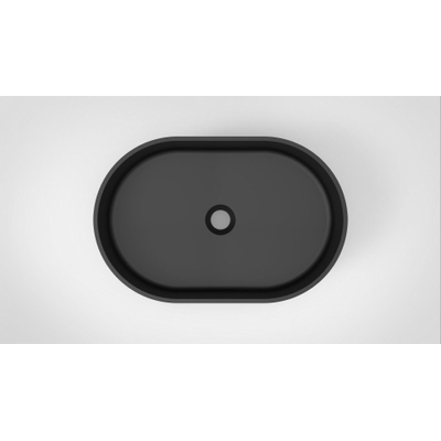 Arcqua Case vasque à poser - 55x36cm - Ovale - Marbre de synthèse Noir Mat