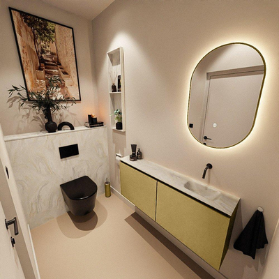 MONDIAZ TURE-DLUX 120cm toiletmeubel Oro. EDEN wastafel Ostra positie rechts. Zonder kraangat.