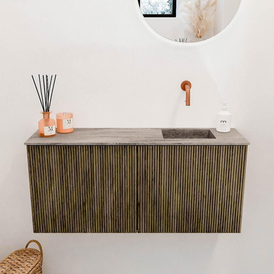 Mondiaz JOYA-DLUX 90cm meuble de toilette - couleur Dusk - Vasque FAYE position Droite Sans trou de robinet couleur Oza.