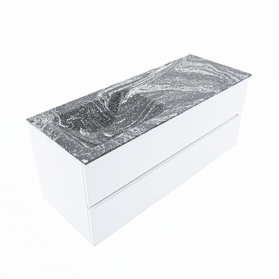 Mondiaz VICA-DLUX ensemble de meuble de salle de bain - 120cm - meuble sous lavabo talc - 2 tiroirs - lavabo encastré cloud gauche - 1 trou de robinet - miroir modèle spot - version XL 60cm haut - lave