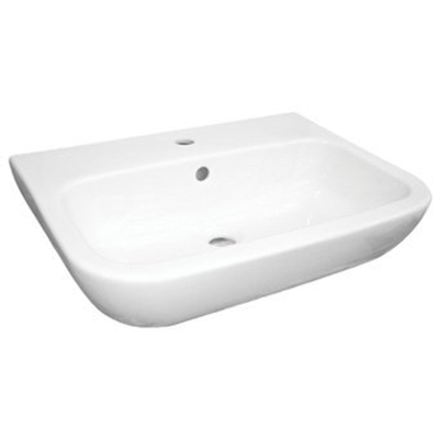 Plieger Brussel wastafel 50x45cm - 1 kraangat - overloop - keramiek - glans wit