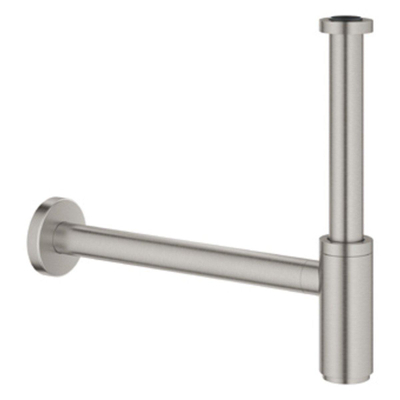 GROHE Euro fonteinset 37x18cm 1 kraangat zonder overloop gebogen super steel kraan sifon afvoerplug handdoekhaak fontein Rechthoek wit