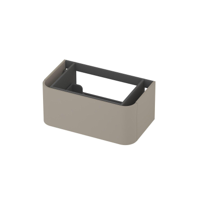 INK Concept R Wastafelonderkast - 80x45x35cm - 1 lade - opliggende grepen - afgeronde hoeken - MDF lak - mat creme cotton