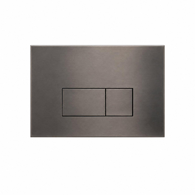 QeramiQ Dely Toiletset - inbouwreservoir Qeramiq Flush - slim zitting - metaal gunmetal bedieningsplaat - rechthoekige knoppen - mat zwart