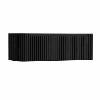 H&R Badmeubelen Juice Wastafelonderkast - 120x45x40cm - linkerhoek afgerond - 3D-front - 1 lade - geïntegreerde greep - zwart mat
