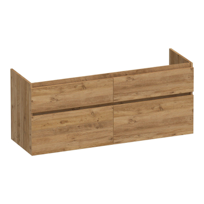 BRAUER Delight Meuble sous-lavabo - 140x46x60cm - 4 tiroirs à fermeture en douceur - sans poignées - 2 découpes pour siphon - Chateau