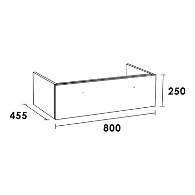 BRAUER Sharp Meuble sous vasque 80x45.5x25cm 1 tiroir 1 espace siphon poignée standard MFC Almond