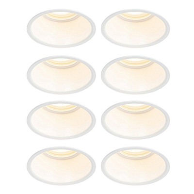 QAZQA Dept spot encastré - set de 8 - 8,8x8,8x9,2cm - dimmable - IP44 - blanc mat