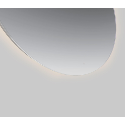 Adema Oval badkamerspiegel ovaal 80x60cm met indirecte LED verlichting met spiegelverwarming en touch schakelaar