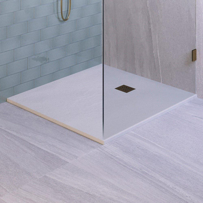 BRAUER Asteroid Receveur de douche 100x120 incl. antidérapant et antibactérien marbre minéral blanc mat