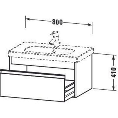 Duravit Ketho Meuble sous-lavabo avec 1 tiroir 80x41x46.5cm pour D Code 034285 basalte